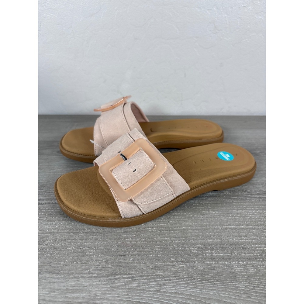 Reef Sunny Emma Cameo Rose Pink Buckle Slide Sandals Womens Size 10